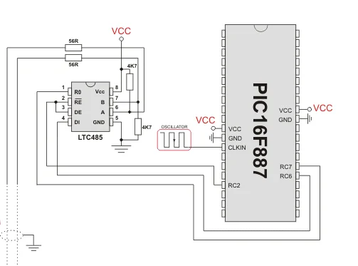 RS485 com PIC16F690