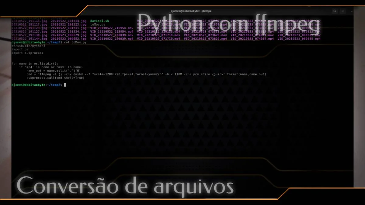 Conversão de vídeo usando Python com ffmpeg