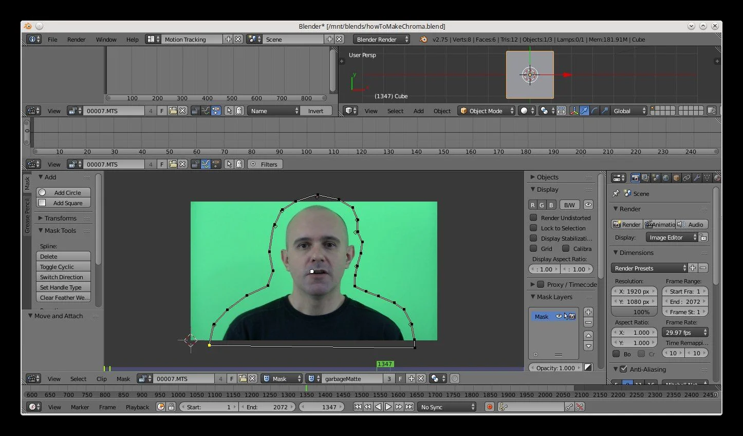 Chroma Key em Blender