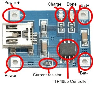 Módulo para carregar bateria de lithium-ion TP4056