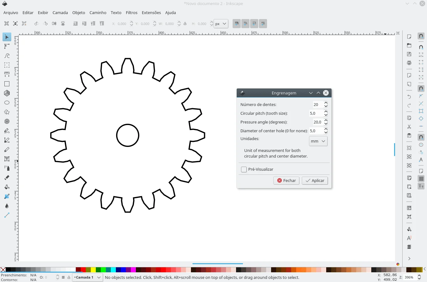 Como fazer engrenagens com o Inkscape