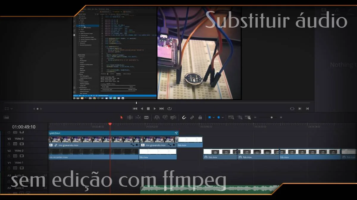 Como substituir áudio de um vídeo com ffmpeg
