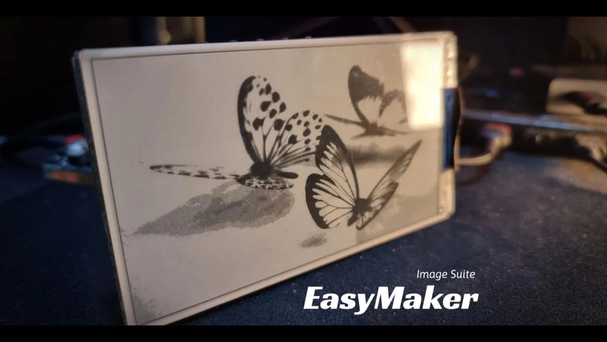 Imagem grayscale em display E-ink