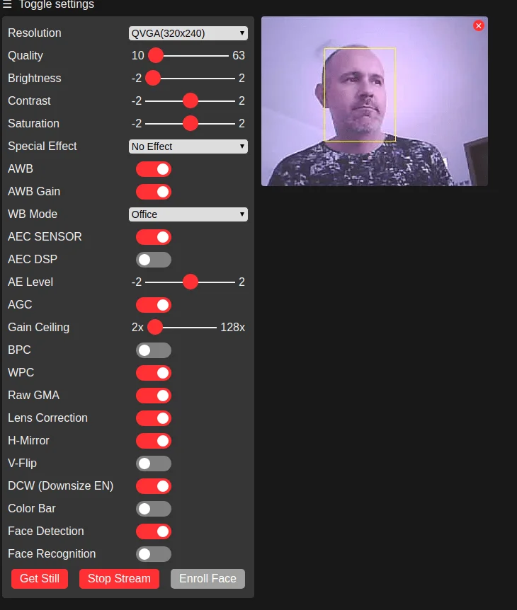 Face detection e face recognition com ESP32-CAM