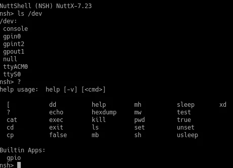 Como habilitar o GPIO no Nuttx